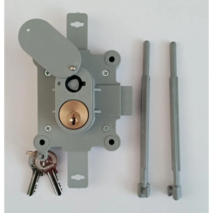 Kit Ricambio Serratura Cassetta Contatore Enel Grigia - Cilindro Ottone, Chiave e Aste